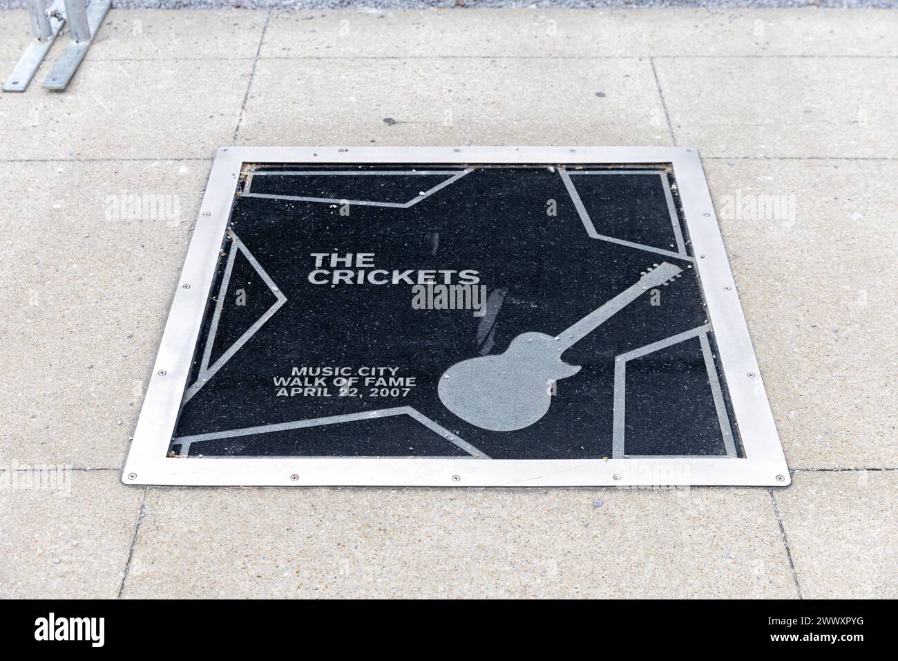 Nashville, Tennessee - 15 marzo 2024: La stella dei Crickets sulla Music City Walk of Fame di Nashville, Tennessee Foto Stock