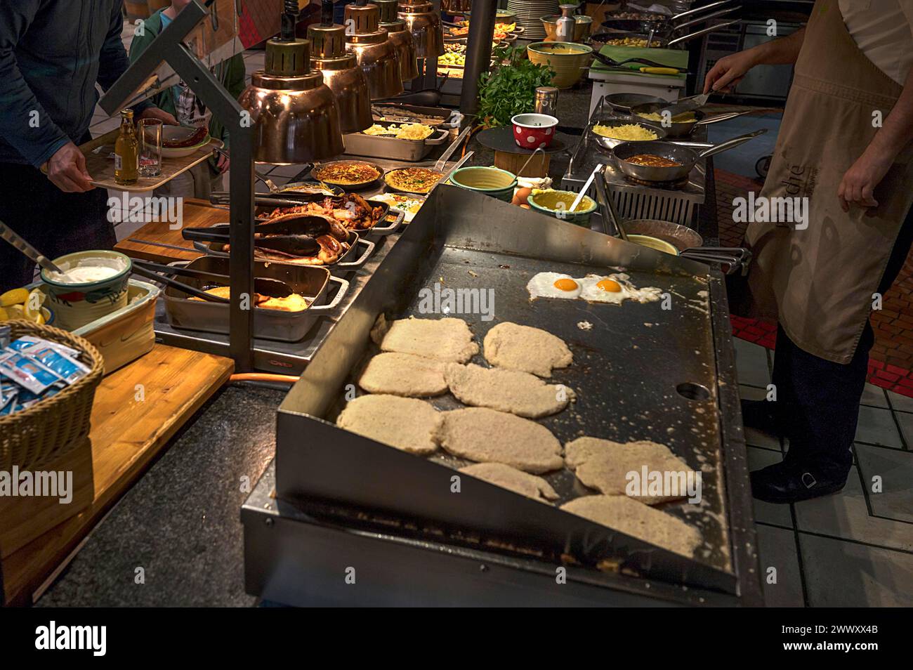 Offerte alimentari preparate al momento, Meclemburgo-Vorpommern, Germania Foto Stock