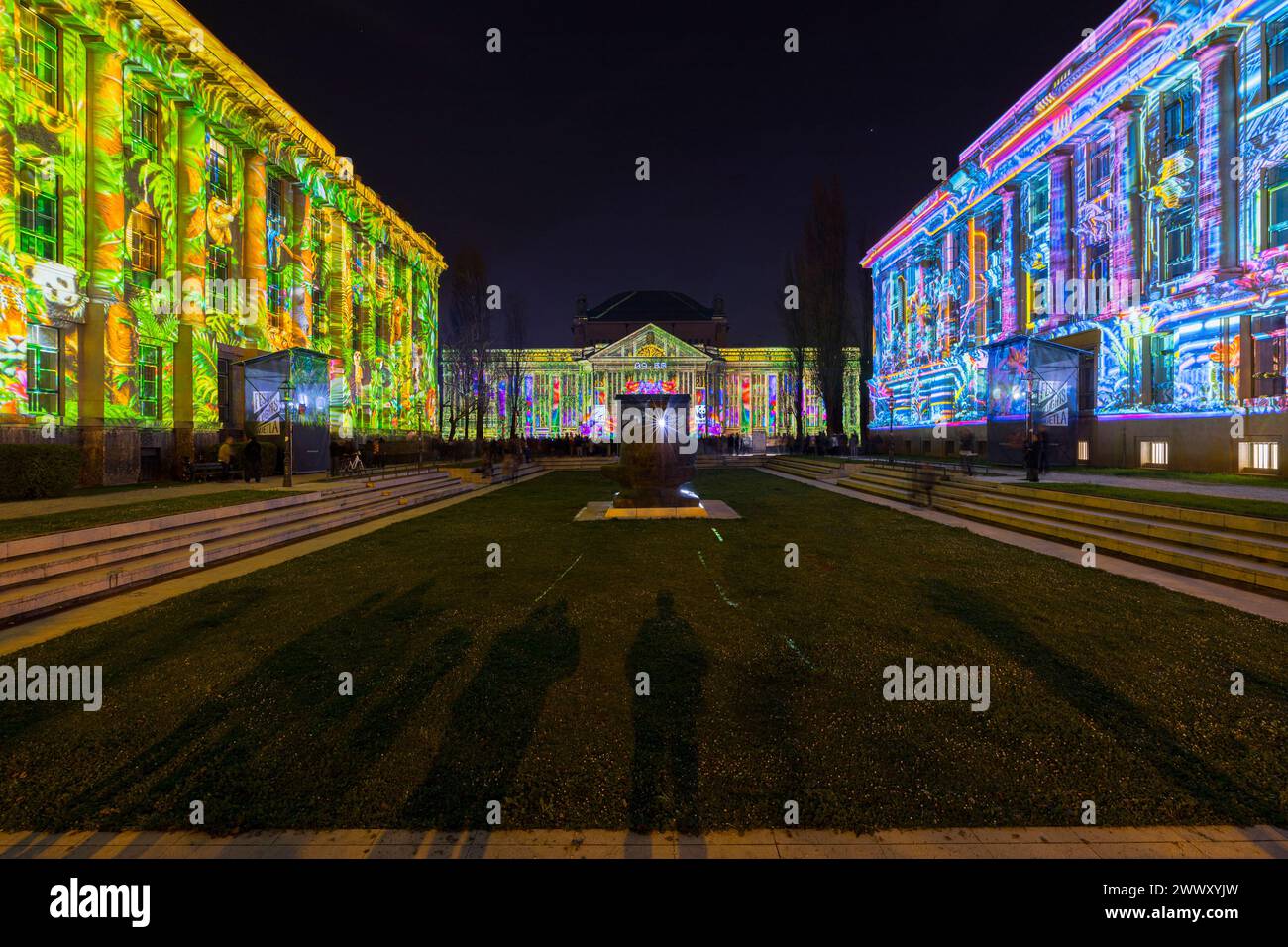 Zagabria, festival delle luci, Archivio di Stato croato, Foto Stock