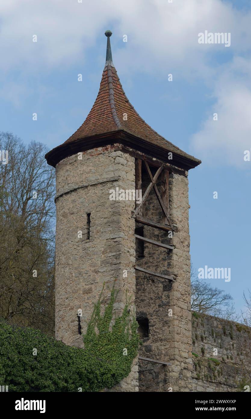 Storica torre del boia, Schwaebisch Hall, Medioevo, storica, torre, valle di Kocher, Kocher, Hohenlohe, Heilbronn-Franken Foto Stock