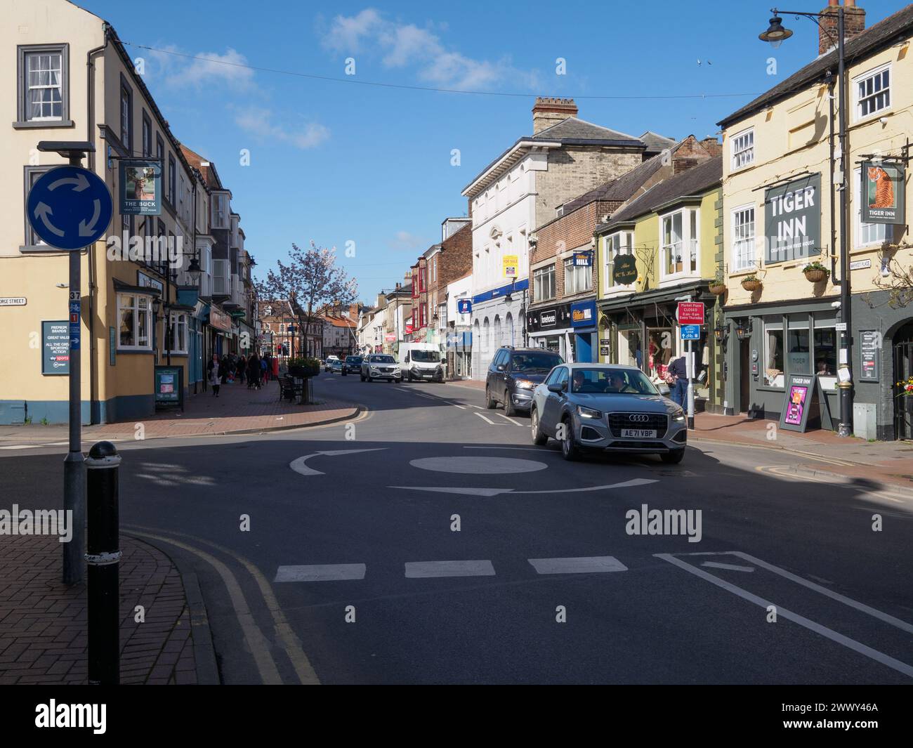 Grande Driffield Market Place incrocio con Middle Street South Foto Stock
