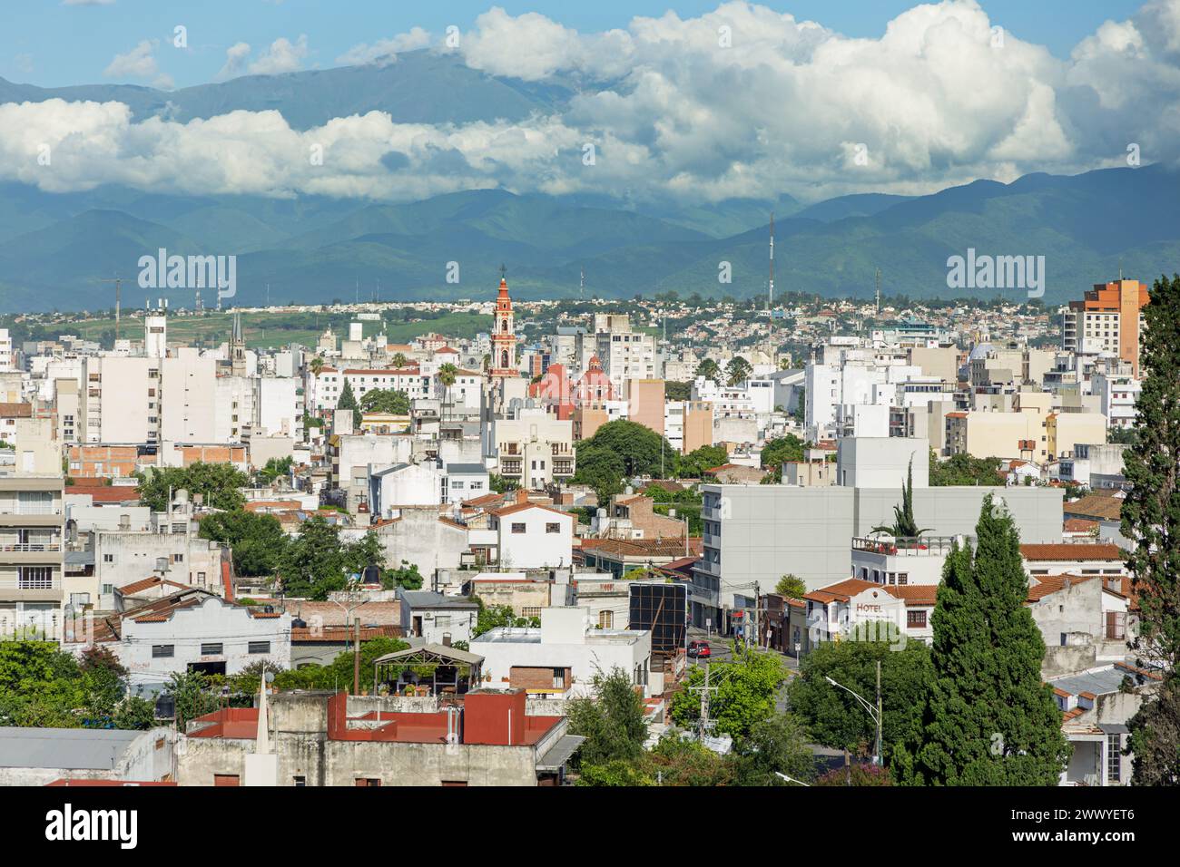 Vista aerea della città di Salta in Argentina. Foto Stock