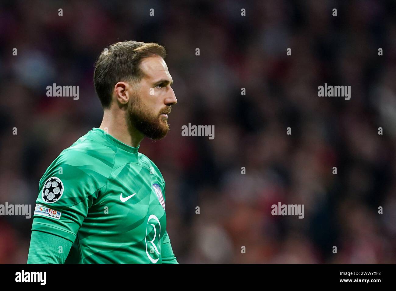 Madrid, Spagna. 13 marzo 2024. Madrid, Spagna, 13 marzo 2024: Il portiere Jan Oblak (13 Atletico de Madrid) guarda durante la partita di UEFA Champions League tra l'Atletico Madrid e l'Inter al Civitas Metropolitano di Madrid, Spagna. (Daniela Porcelli/SPP) credito: SPP Sport Press Photo. /Alamy Live News Foto Stock