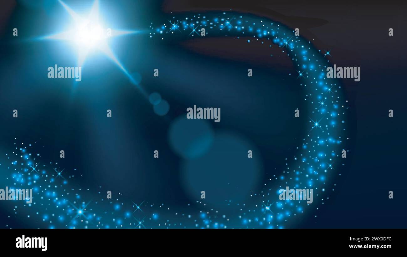Scintillio blu magico, illustrazione vettoriale Illustrazione Vettoriale