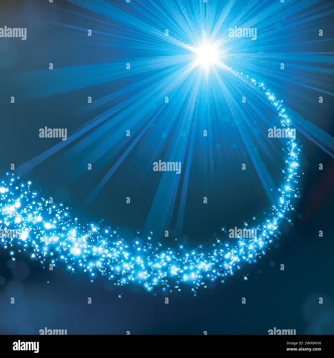 Glitter blu magico con sfondo luminoso illuminato, illustrazione vettoriale Illustrazione Vettoriale