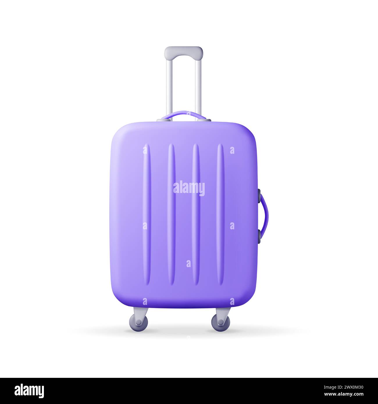 Valigetta da viaggio blu 3D isolata Illustrazione Vettoriale