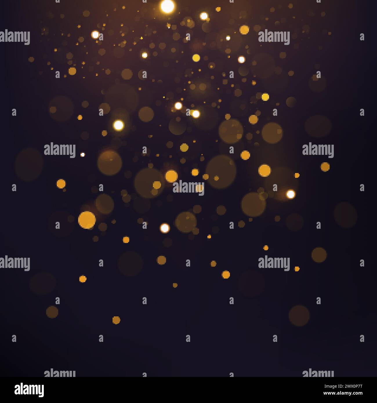 Abstract Gold bokeh scattered, versione widescreen, illustrazione vettoriale Illustrazione Vettoriale