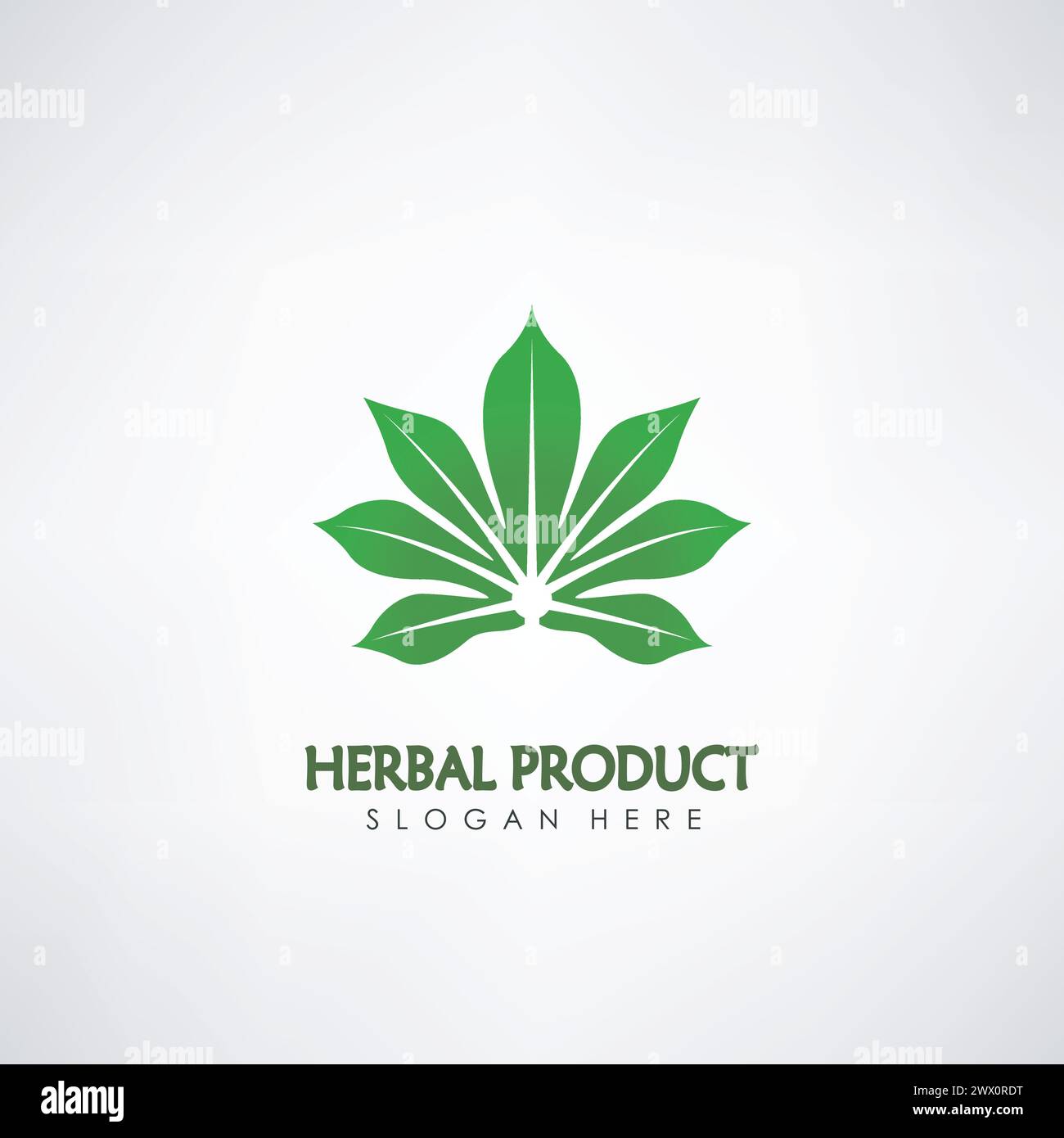 Logo Herbal Product, adatto per prodotti naturali, Herbal e altro, illustrazione vettoriale Illustrazione Vettoriale