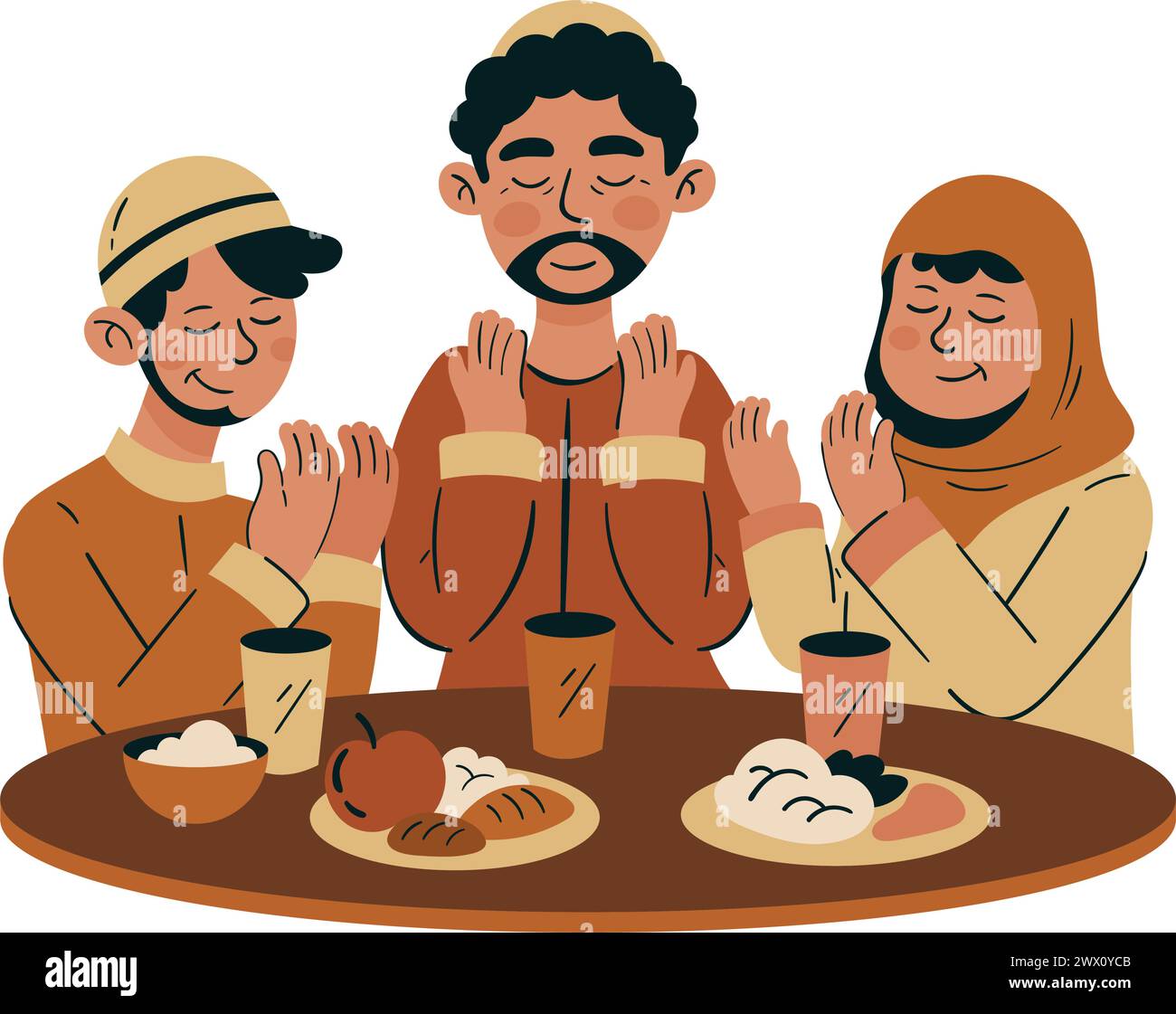 festa delle persone iftar Illustrazione Vettoriale