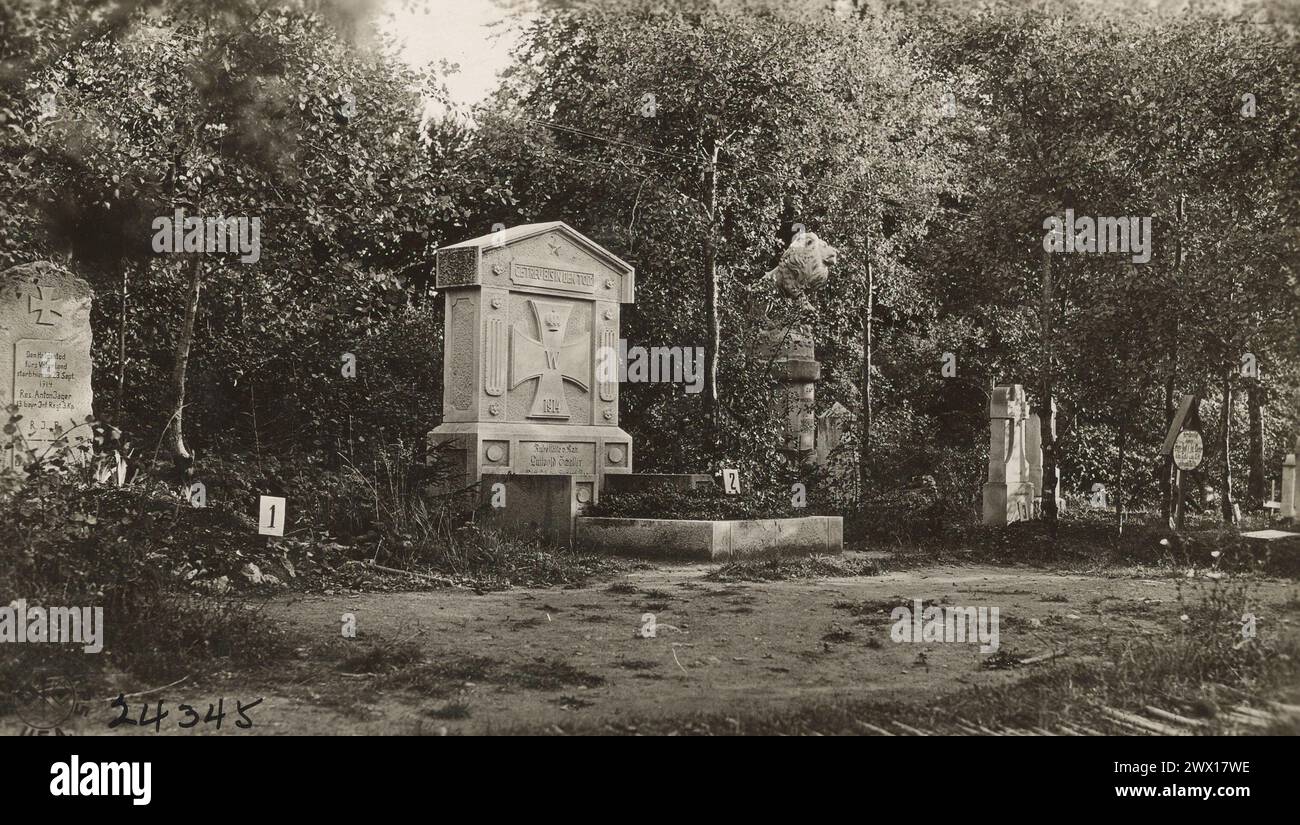 Piccolo cimitero dove sono sepolti 100 ufficiali tedeschi, a nord di St. Mihiel Francia CA. 1918 Foto Stock