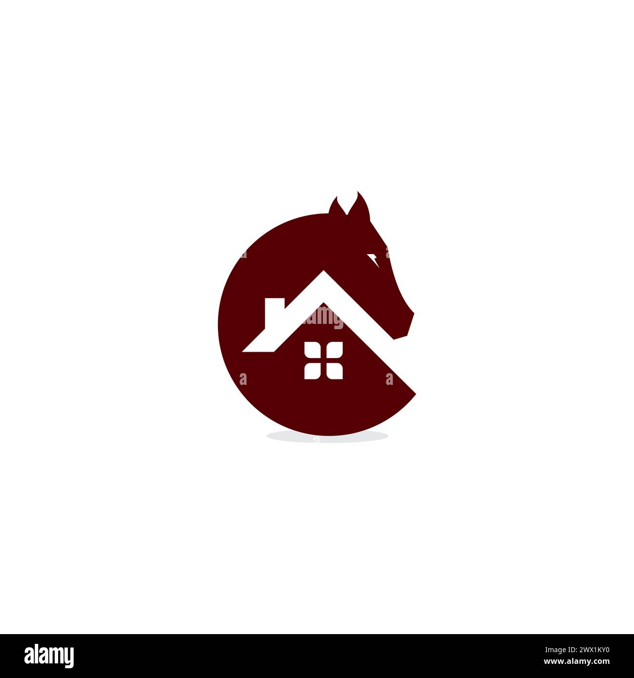 Logo Horse House. Illustrazione vettore testa di cavallo Illustrazione Vettoriale