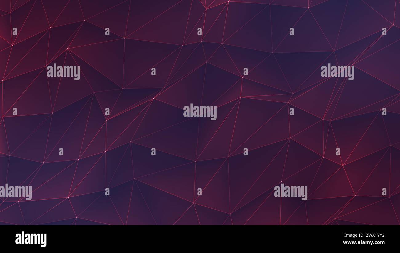 Spazio poligonale astratto, struttura di connessione, sfondo con linee e punti di connessione Foto Stock