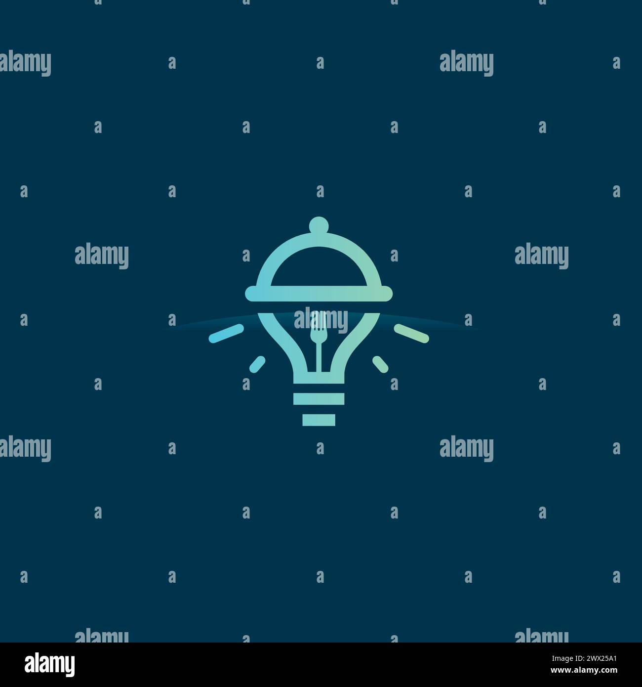 Logo del ristorante Lamp. Icona del cibo. Logo Food Illustrazione Vettoriale