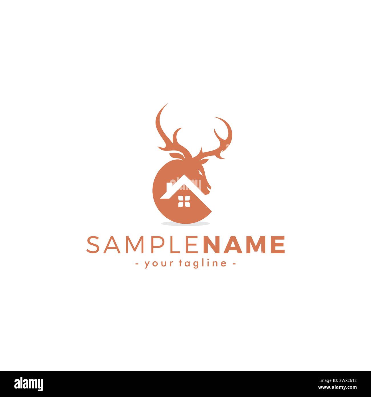 Logo Deer Home. Logo Real Estate Illustrazione Vettoriale