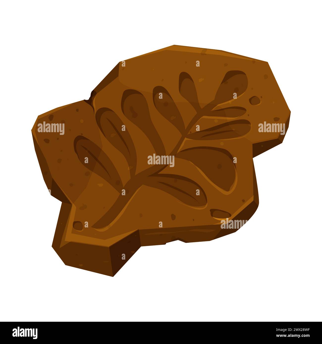 fossili di dinosauro, impronte di zampe, sentiero per rettili isolato su sfondo bianco. Reperti archeologici e paleontologici. Illustrazione vettoriale Illustrazione Vettoriale