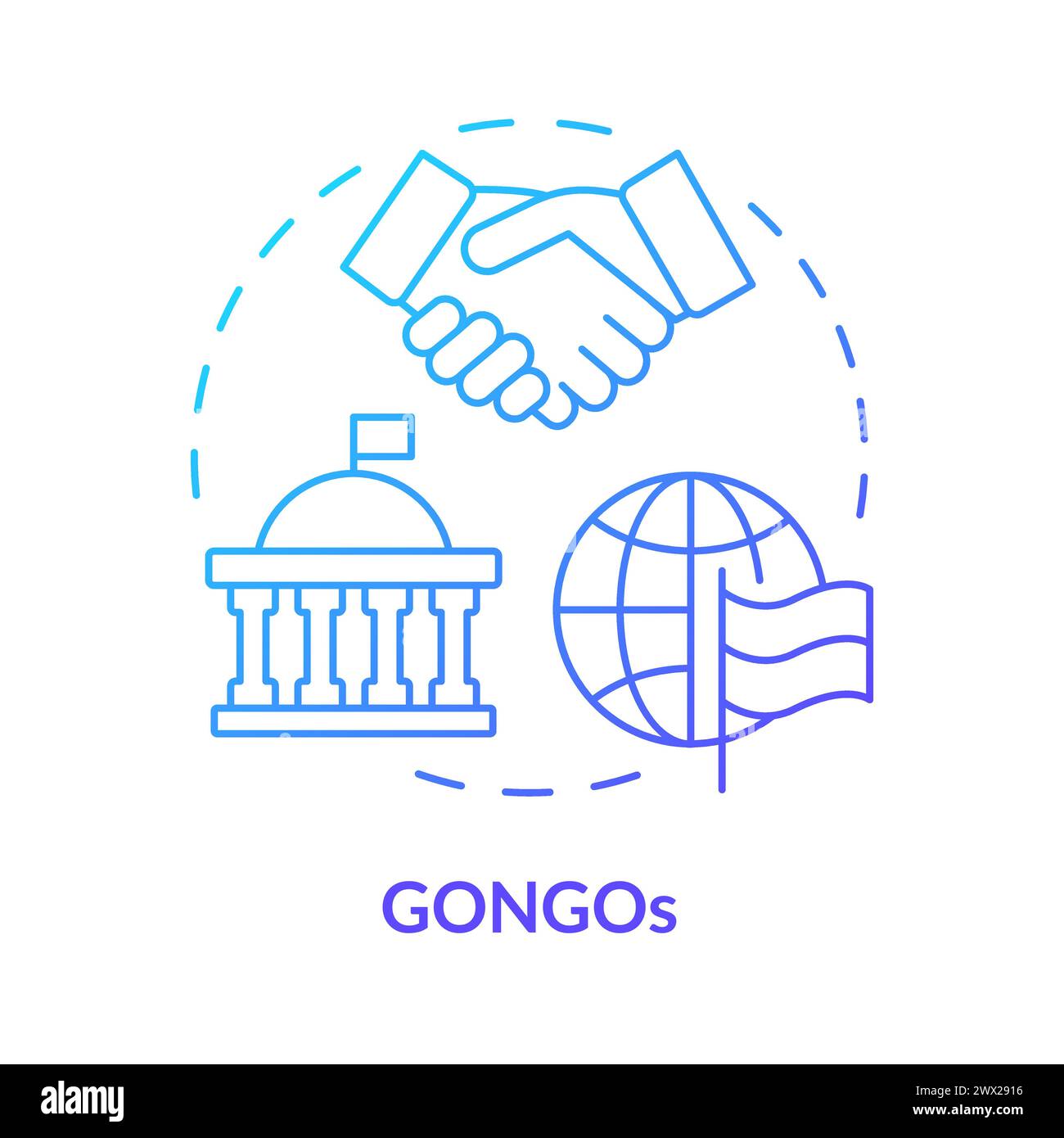 Icona GONGOs Blue Gradient Concept Illustrazione Vettoriale