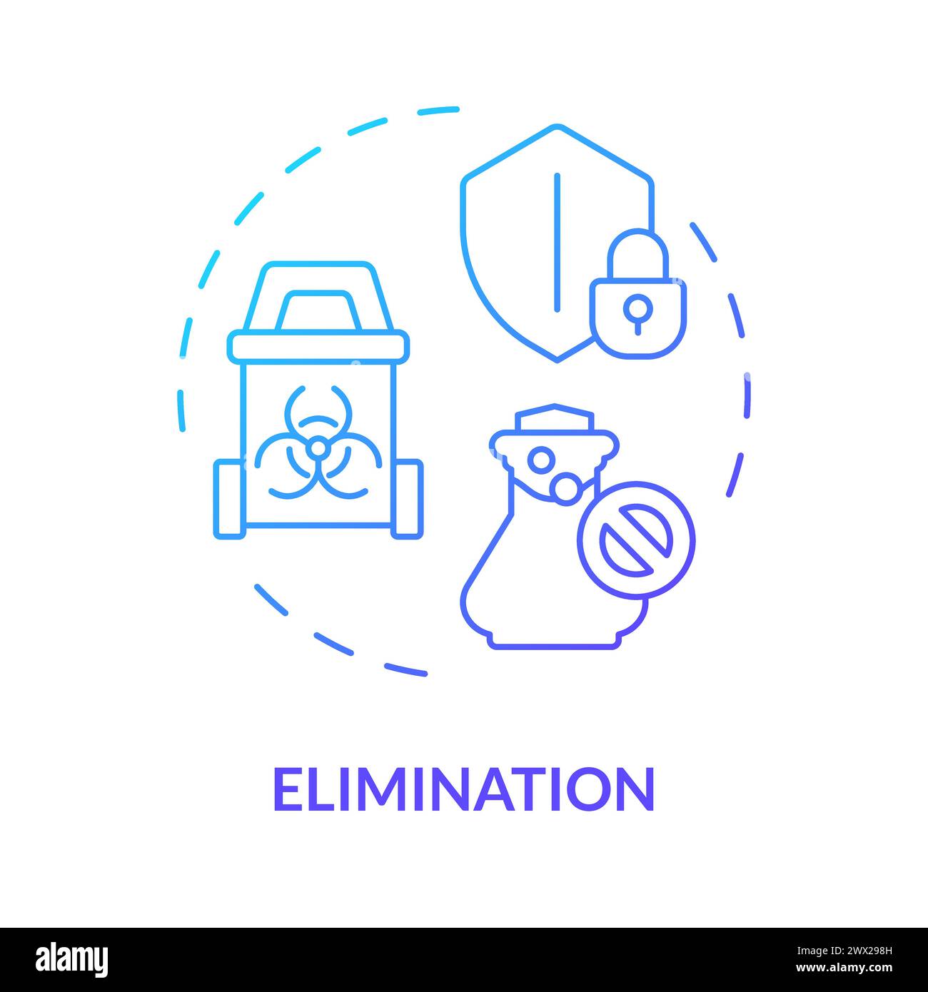 Icona concetto gradiente blu di eliminazione Illustrazione Vettoriale