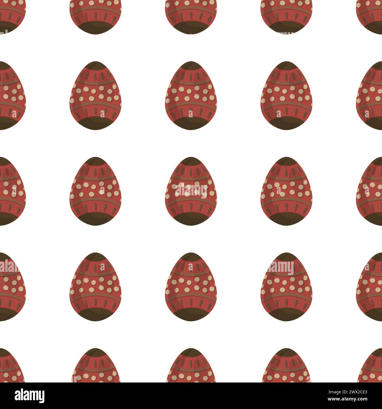 Illustrazione sul tema festeggiamenti senza soluzione di continuità Pasqua con caccia a uova colorate e vivaci, motivo senza cuciture composto da molte uova di Pasqua da caccia e caccia Illustrazione Vettoriale