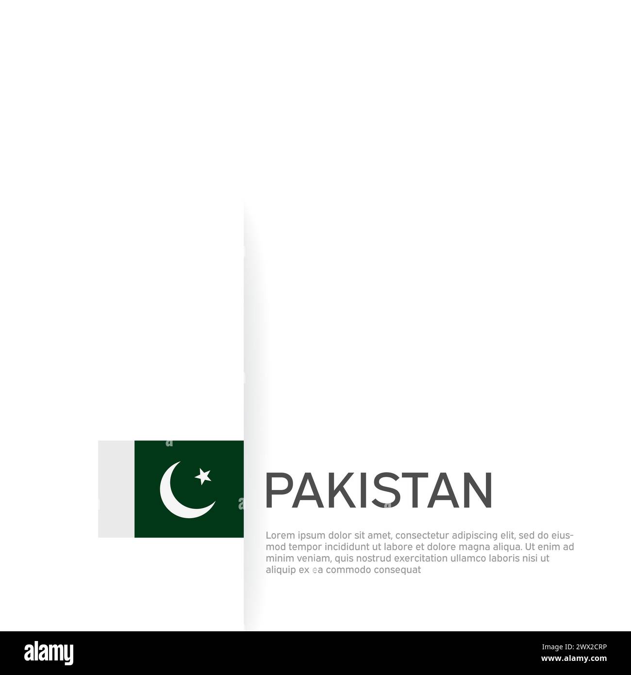 Sfondo della bandiera del Pakistan. Bandiera patriottica pakistana di Stato, copertina. Modello di documento con bandiera pakistan su sfondo bianco. Poster nazionale. Affari Illustrazione Vettoriale