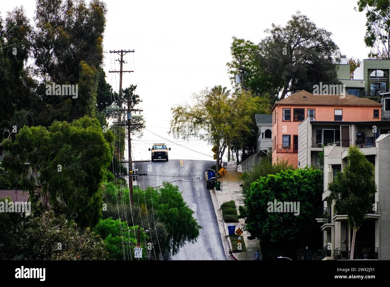 Colline nel quartiere Silver Lake di Los Angeles, California, Stati Uniti. Foto Stock