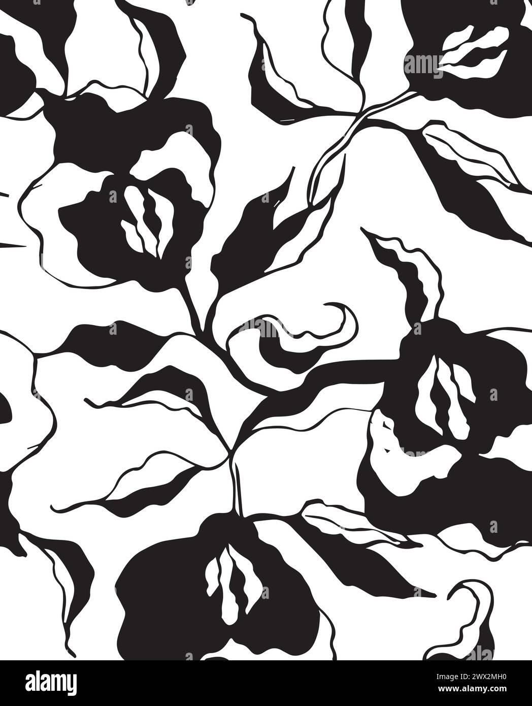 Stampa con pennello astratto.sfondo contemporaneo con motivo senza cuciture per la moda Illustrazione Vettoriale