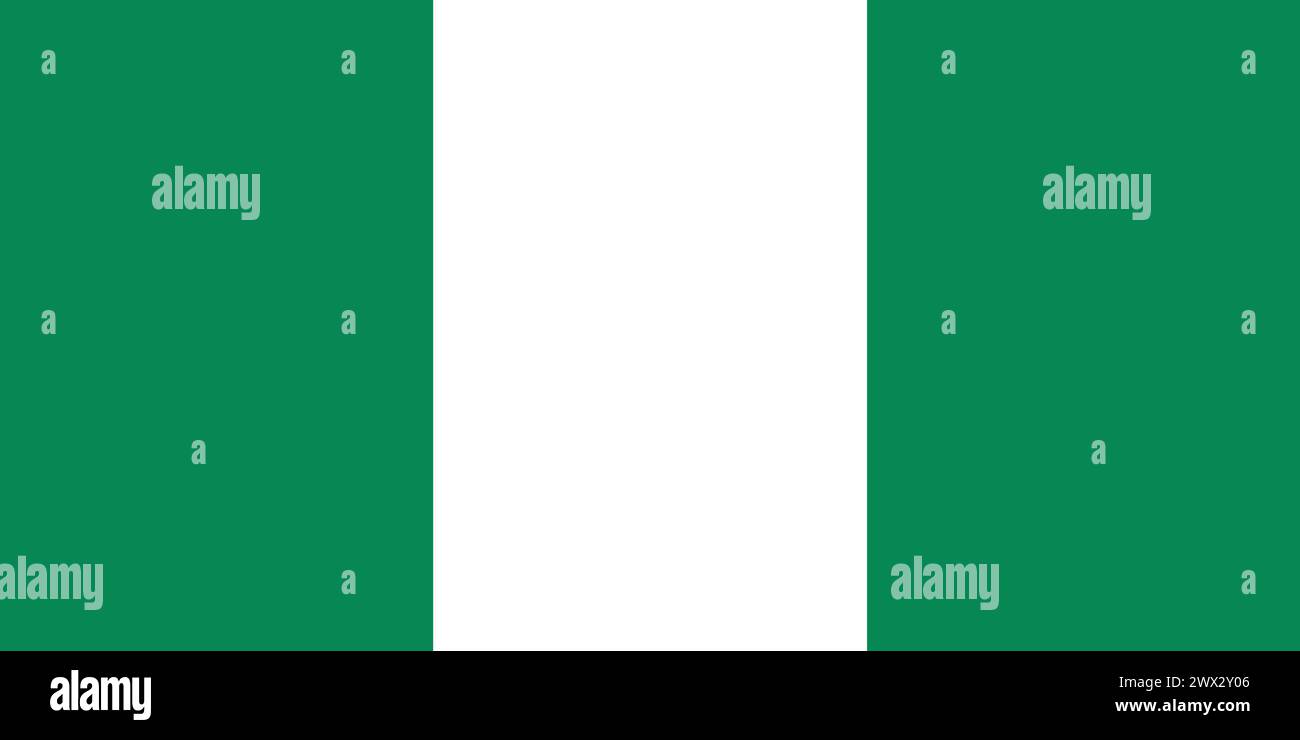 Bandiera nazionale della Nigeria, simbolo della Nigeria, bandiera della Nigeria Illustrazione Vettoriale