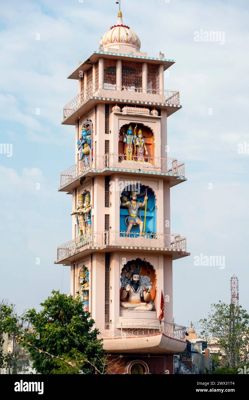 Indien, Rajasthan, Pushkar, Navkhandiya Balaji, Shri Tulsi Manas Hanuman Mandir Foto Stock