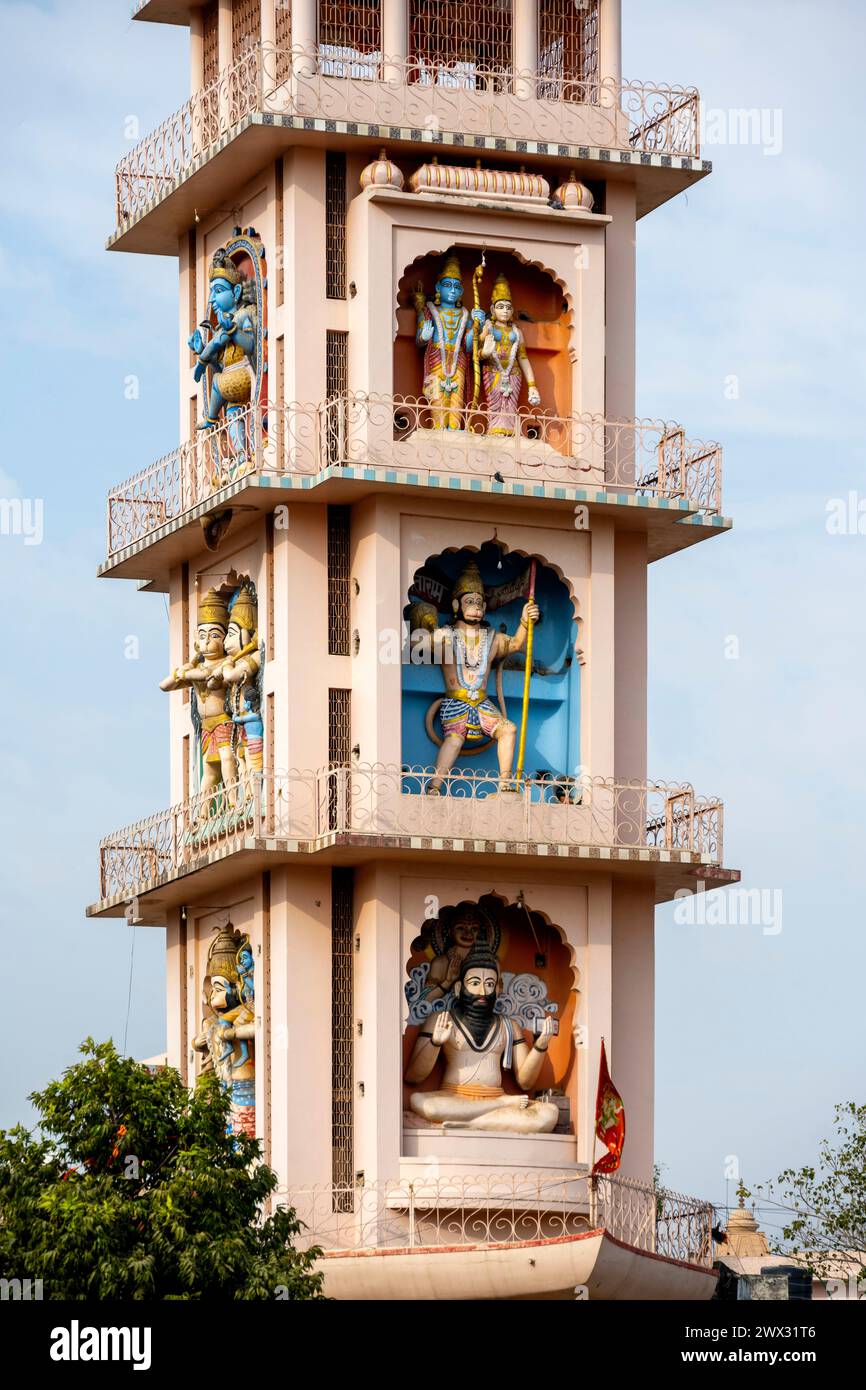 Indien, Rajasthan, Pushkar, Navkhandiya Balaji, Shri Tulsi Manas Hanuman Mandir Foto Stock