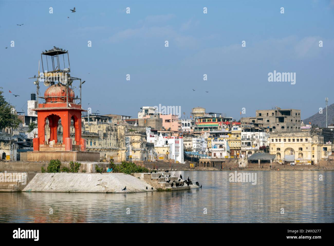 Indien, Rajasthan, Pushkar, Lago Pushkar Foto Stock
