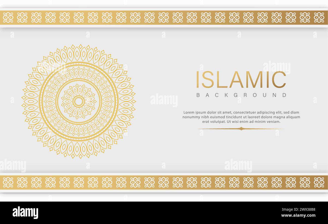 Sfondo islamico con illustrazione vettoriale decorativa. Sfondo astratto con ornamento tradizionale arabo. Illustrazione Vettoriale