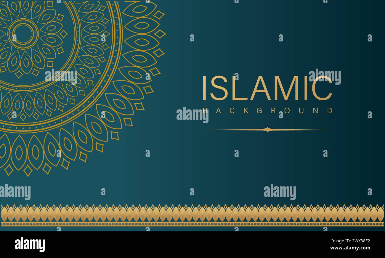 Sfondo islamico con illustrazione vettoriale decorativa. Sfondo astratto con ornamento tradizionale arabo. Illustrazione Vettoriale