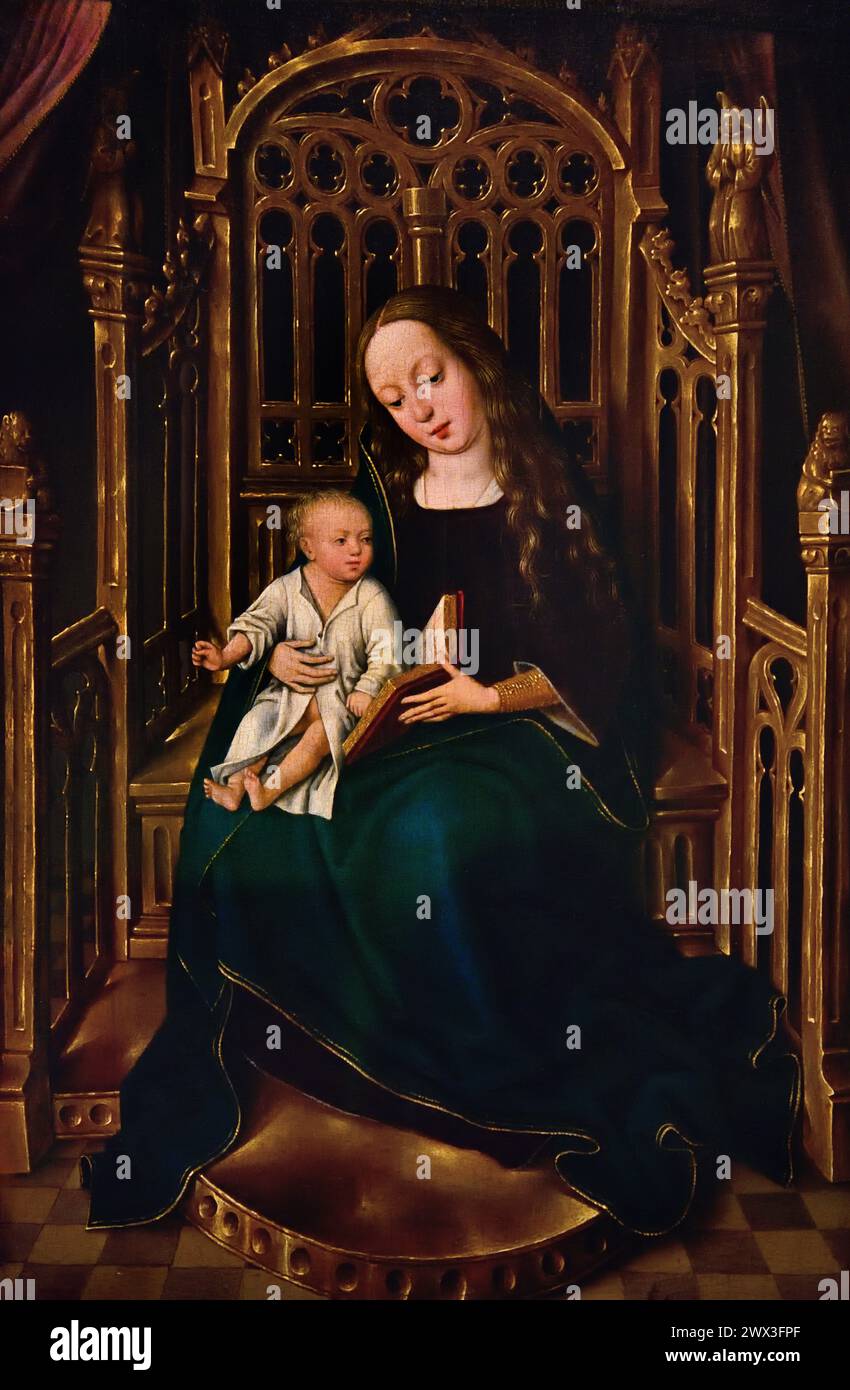 Maria con bambino, Maestro in trono della leggenda della Maddalena 1490 - 1500 Museo Mayer van den Bergh, Anversa, Belgio, Belgio. Foto Stock