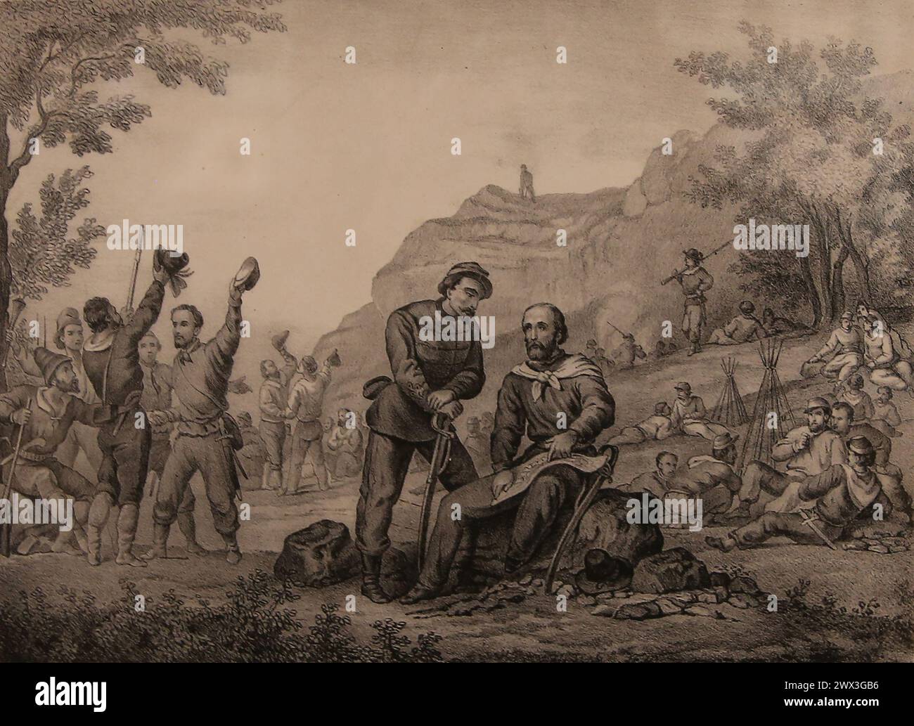 Risorgimento. Garibaldi e Missori hanno piallato l'asssault a Reggio Calabria durante la spedizione dei mille del 1860. Foto Stock