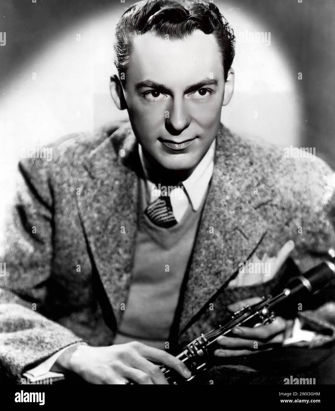 WOODY HERMAN (1913-1987) clarinettista jazz americano e leader della band nel 1943 Foto Stock