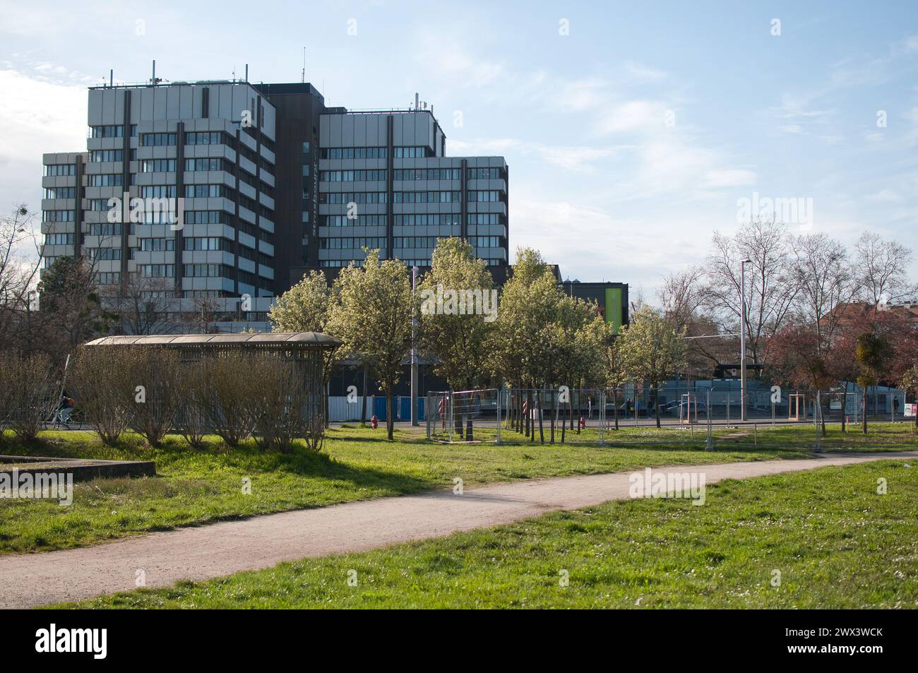 Strasburgo Rivetoile-Place de l'Etoile Strasburgo-Gandhi scultura Foto Stock