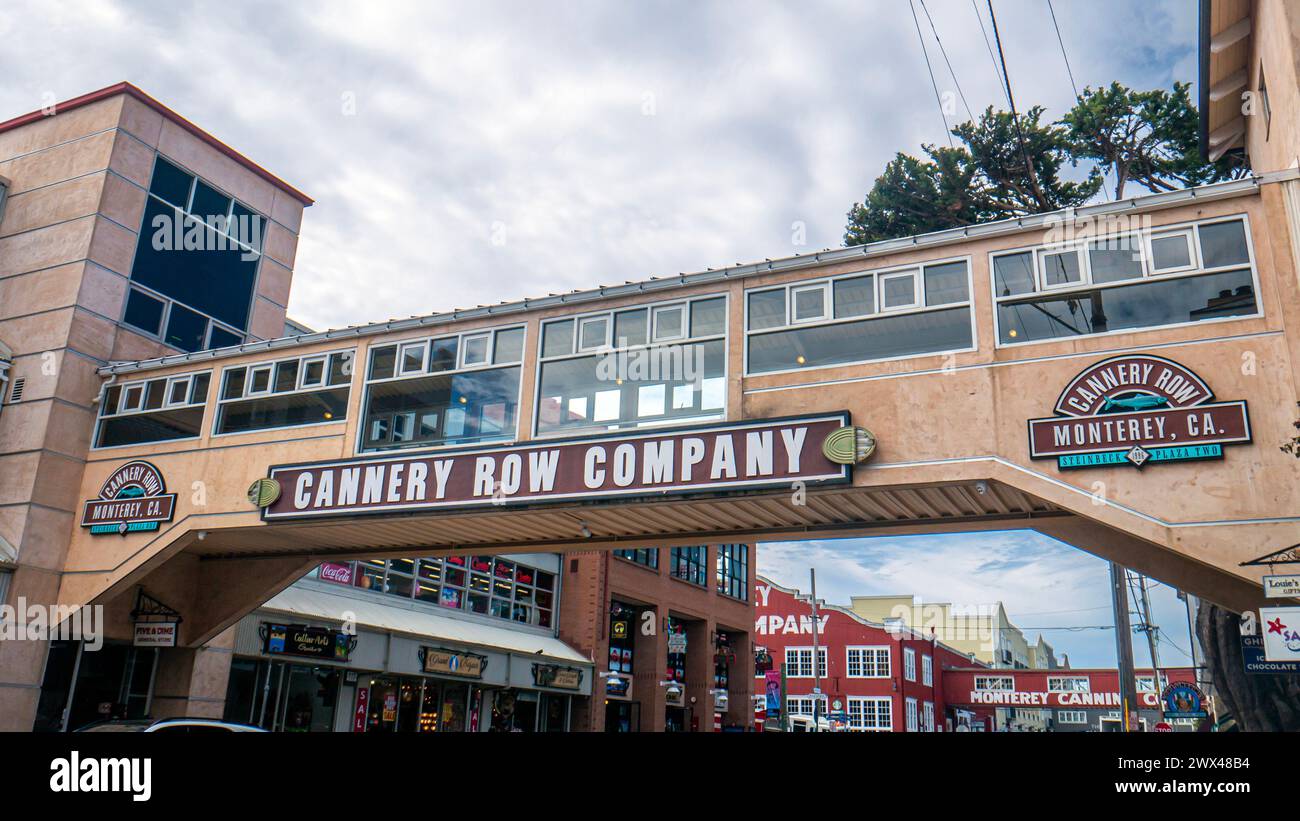 Ponte della Cannery Row Company su Cannery Row a Monterey, California, Stati Uniti. Foto Stock