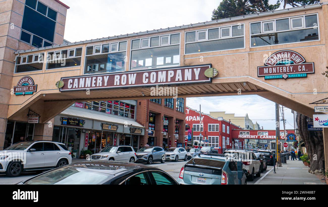 Ponte della Cannery Row Company su Cannery Row a Monterey, California, Stati Uniti. Foto Stock