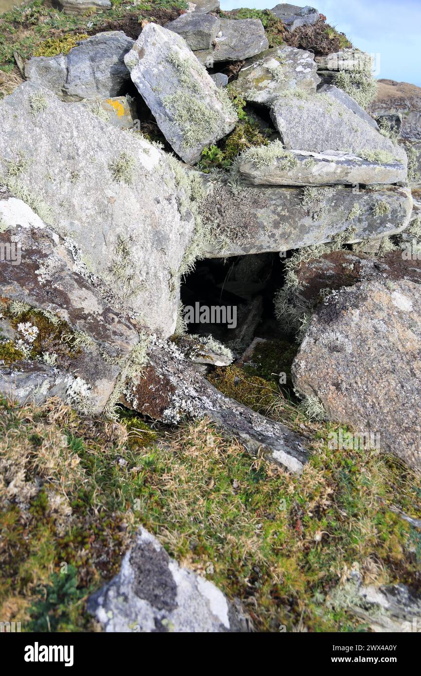L'età del ferro Dun A' Gheird, a Kilvickeon sull'isola di Mull Foto Stock