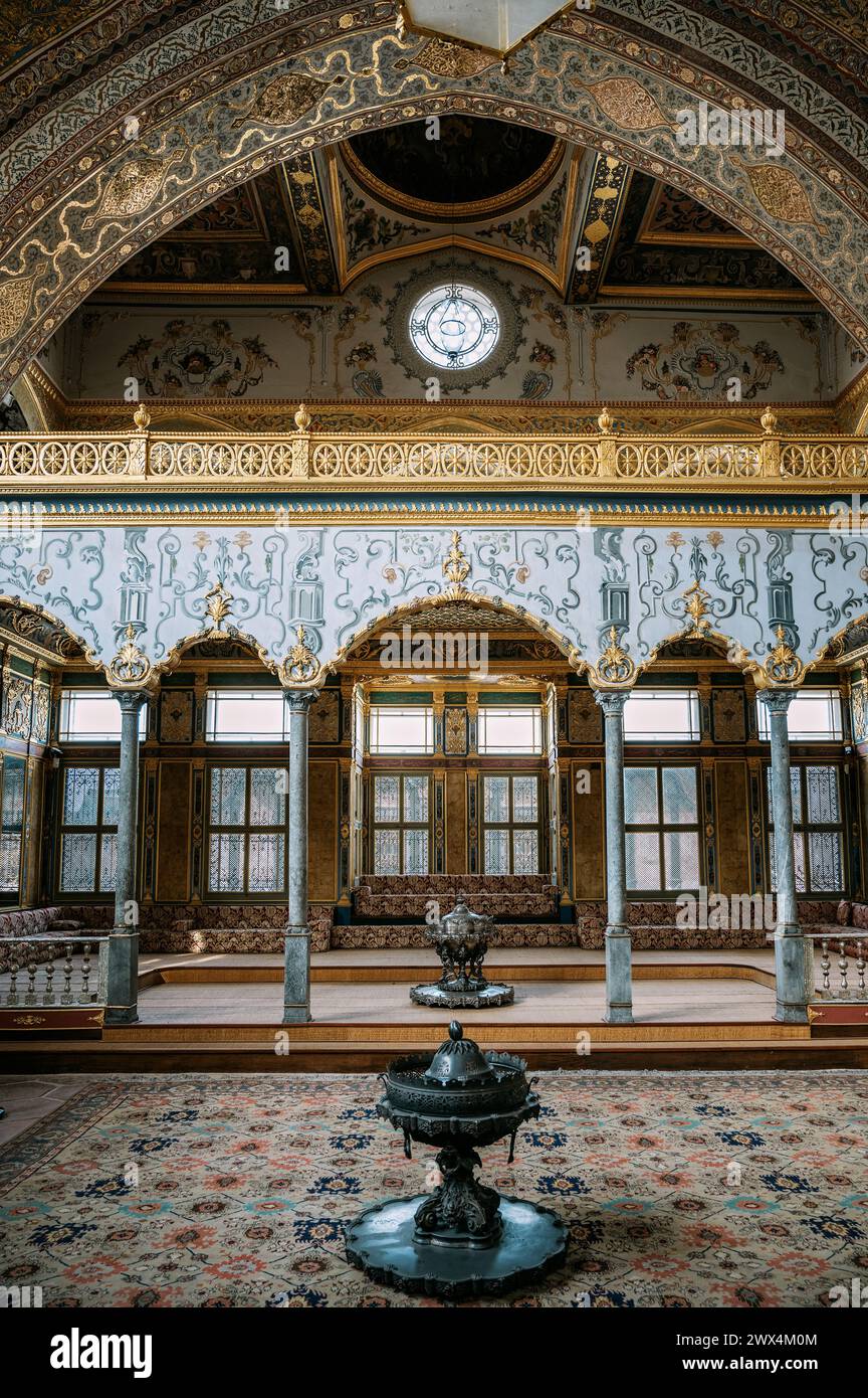 Sala Imperiale nel cuore dell'Harem, Palazzo Topkapı, Istanbul, Turchia Foto Stock