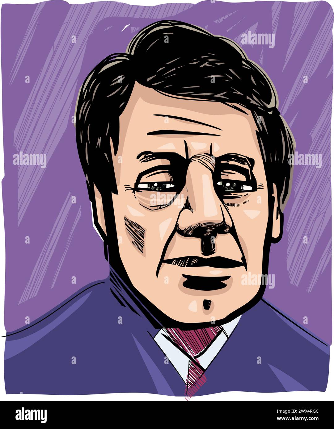 disegno artistico illustrazione di un uomo adulto faccia schizzo Illustrazione Vettoriale