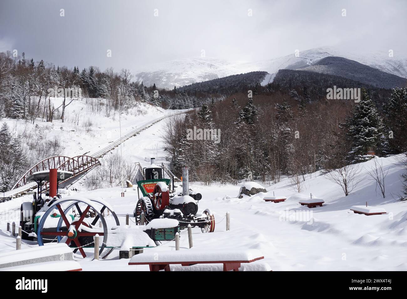 Il Mount Washington Cog Railway Foto Stock Il Mount Washington Cog Railway Foto Stock