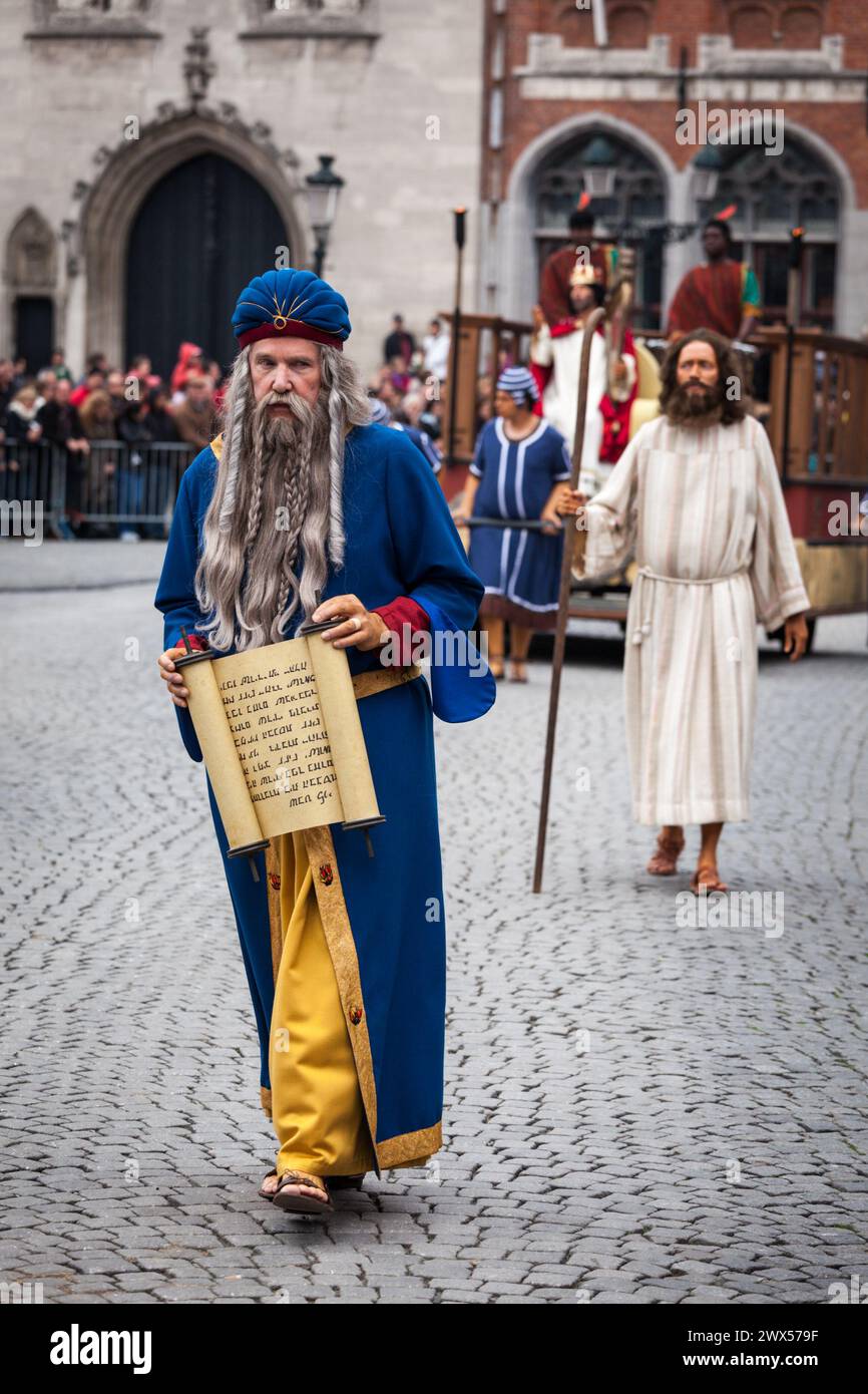 Processione del Sacro sangue il giorno dell'Ascensione a Bruges Brugge Foto Stock