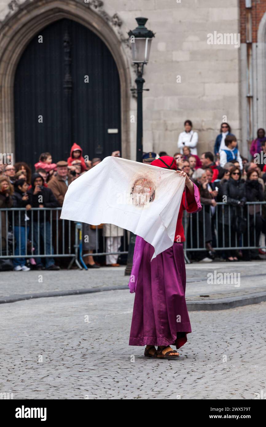 Processione del Sacro sangue il giorno dell'Ascensione a Bruges Brugge Foto Stock