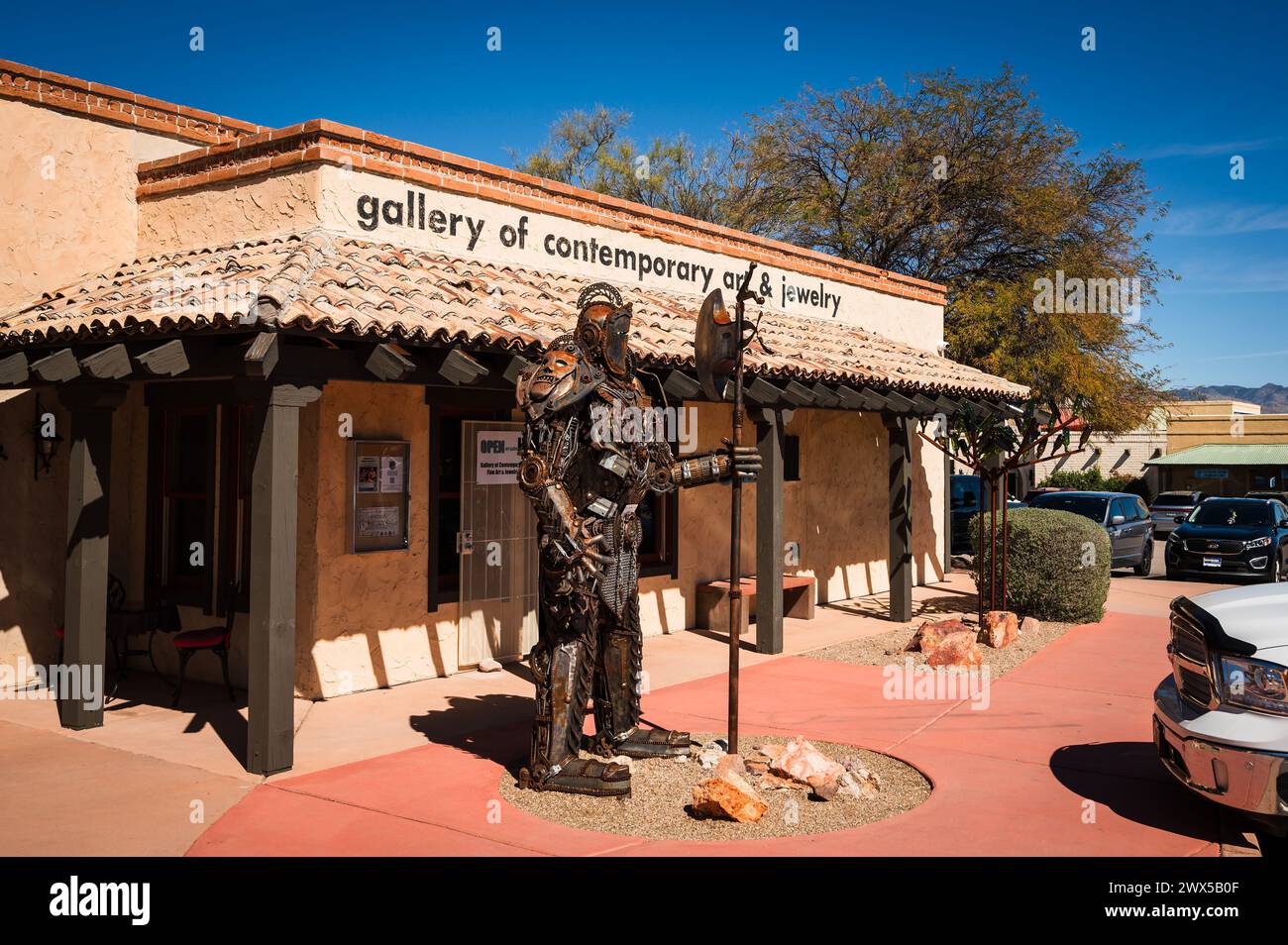 Galleria d'arte all'aperto e mercato dell'artigianato. Tubac Arizona, Stati Uniti. Foto Stock