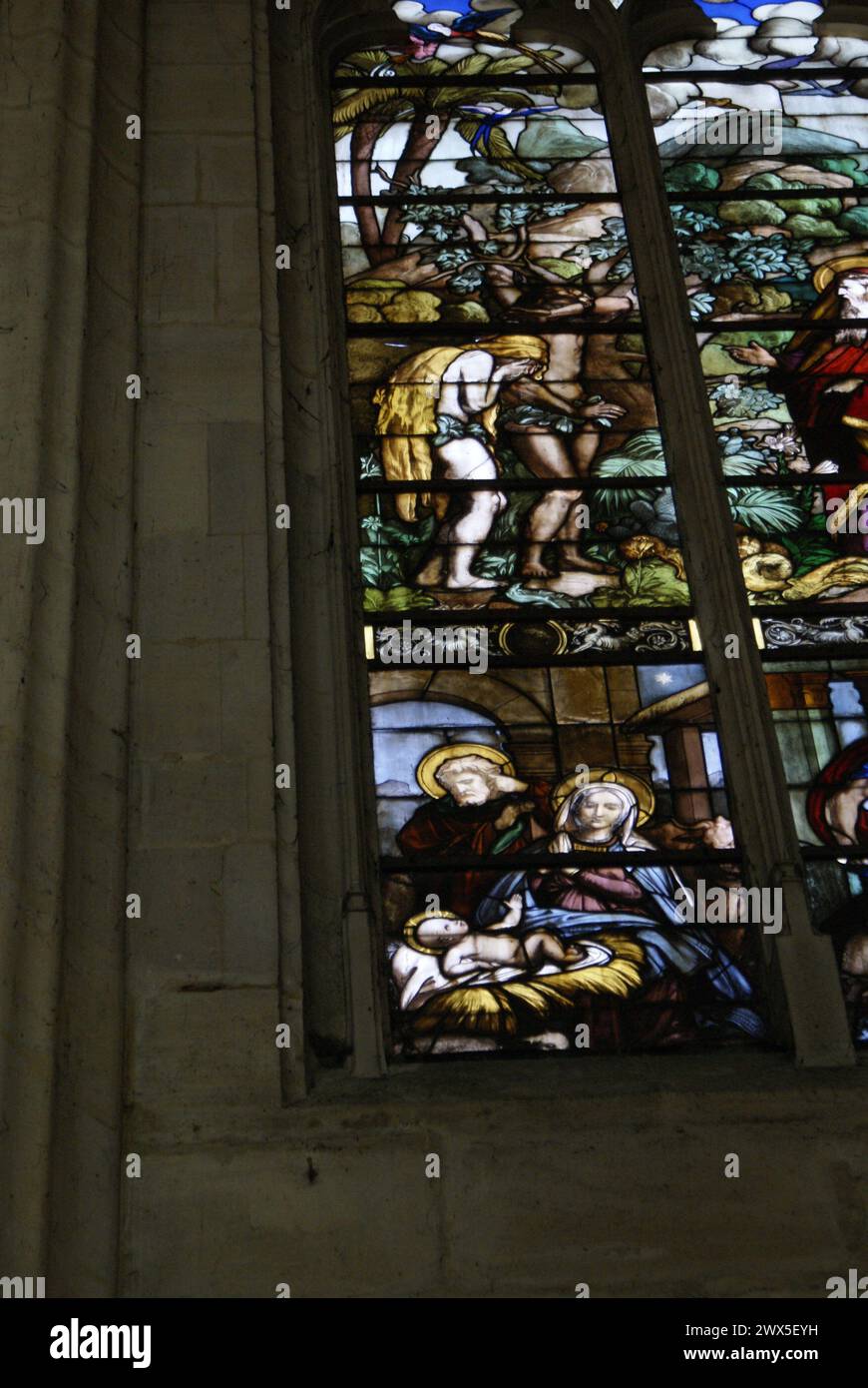 L'église Saint-Étienne-du-Mont est une église située sur la montagne Sainte-Geneviève, dans le 5e arrondissement de Paris à proximité du lycée Henri- Foto Stock