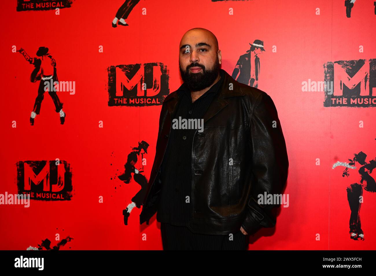 Londra, Regno Unito. 27 marzo 2024: Asim Chaudhry partecipa alla serata di apertura della produzione britannica di Broadway - MJ MJ The Musical - Opening Night, Londra, The Musical al Prince Edward Theatre. Foto Stock