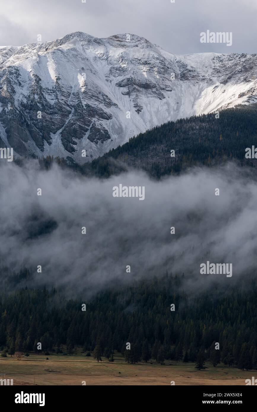 Neve autunnale sulle Wallowa Mountains dell'Oregon. Foto Stock