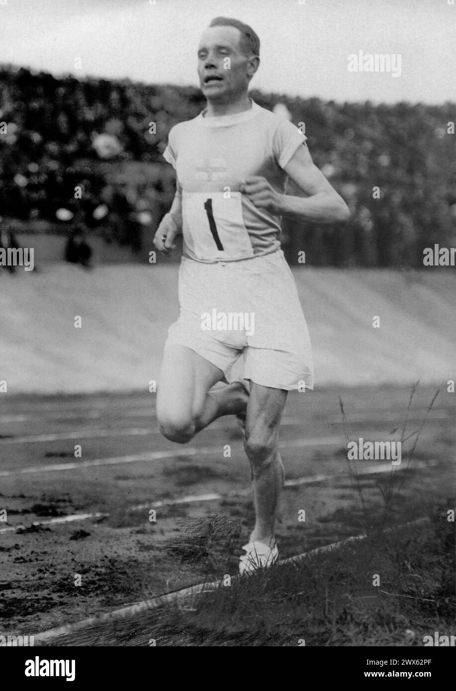 Paavo Nurmi - evento sportivo di Berlino - 1926 Foto Stock