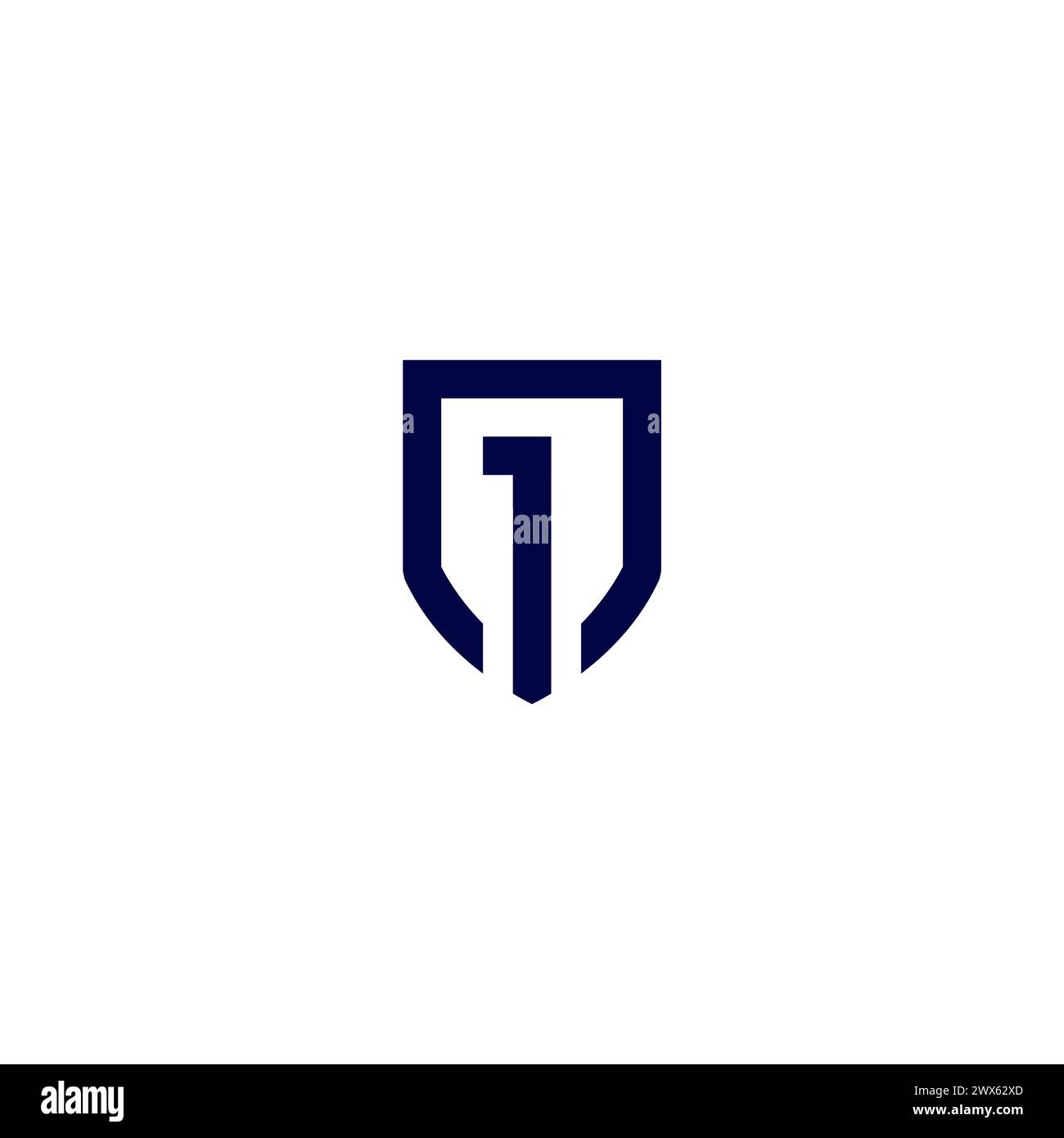 Un logo Shield. Un vettore icona. Logo numero uno Illustrazione Vettoriale