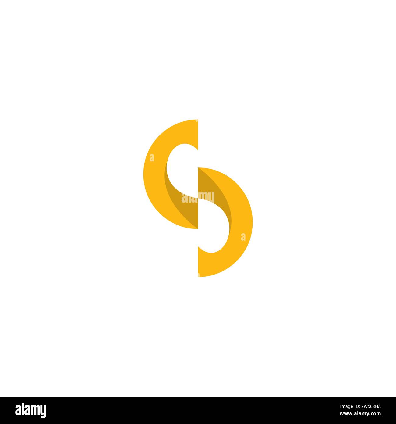 Logo CS Design semplice e pulito. S icona del logo Illustrazione Vettoriale